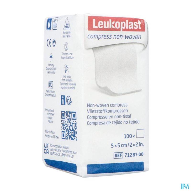 LEUKOPLAST COMPRESS N/WOVEN N/ST. 5CMX5CM 100