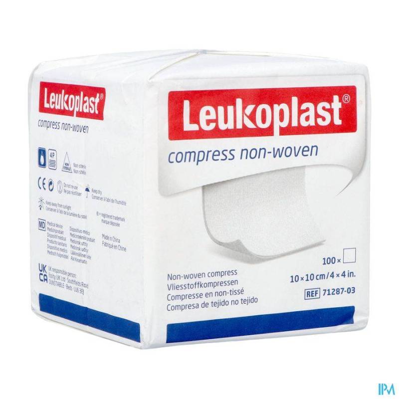 LEUKOPLAST COMPRESS N/WOVEN N/ST. 10CMX10CM 100