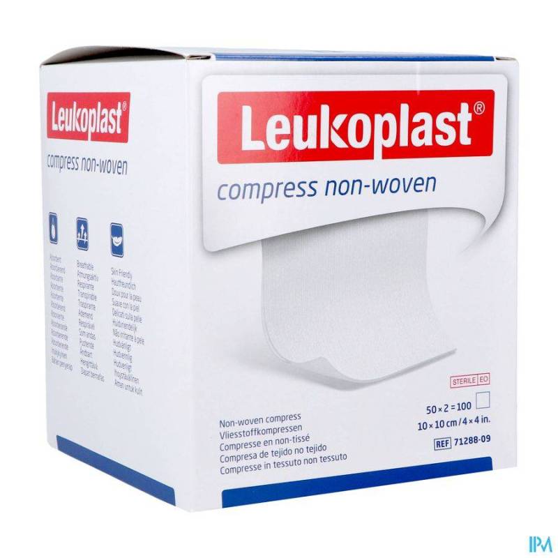 LEUKOPLAST COMPRESS N/WOVEN ST. 10CMX10CM 50X2