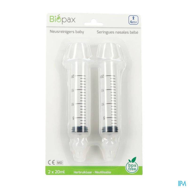 BIOPAX NEUSREINIGER BABY 4M 2X20ML  2 NEUSSTUK.