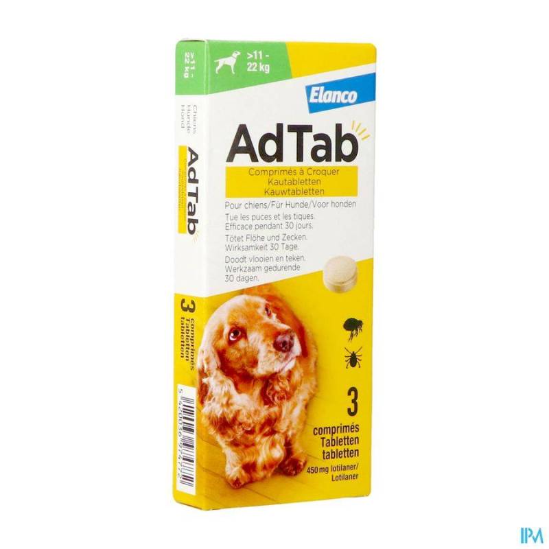 ADTAB 450MG CHIEN 11KG-22KG COMP A CROQUER 3