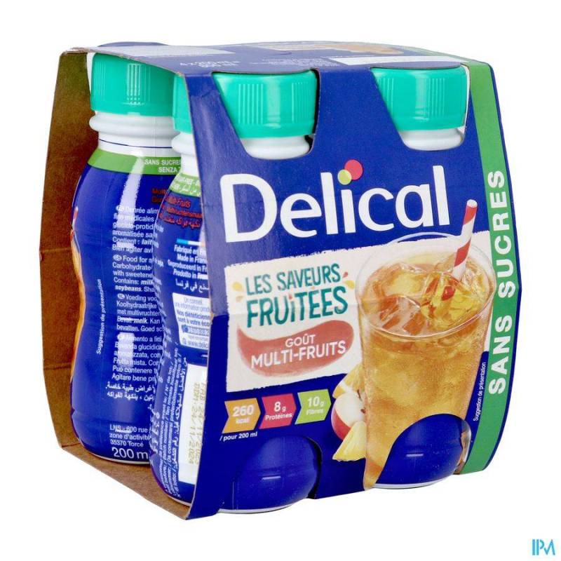 DELICAL DRINK MULTIVRUCHTEN Z/SUIKER 4X200ML