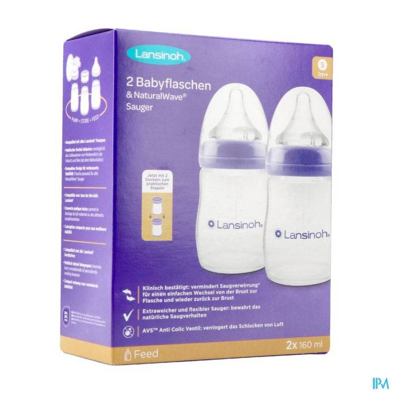 LANSINOH BIBERON PP NAT WAVE NF 2X160ML