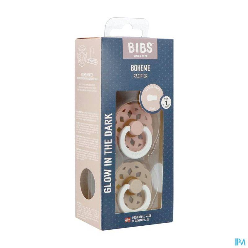BIBS 1 FOPSPEEN BOHEME DUO GLOW DARK BLUSH&VANILLA
