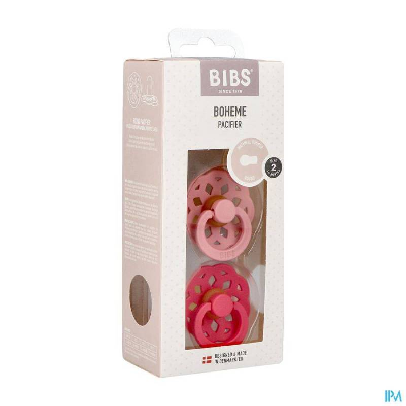 BIBS 2 SUCETTE BOHEME DUO DUSTY PINK&CORAL