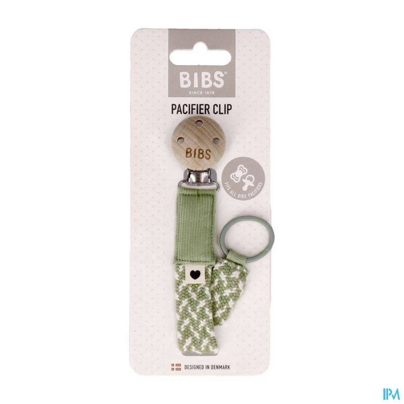 BIBS ATTACHE SUCETTE BRAIDED SAGE&IVORY