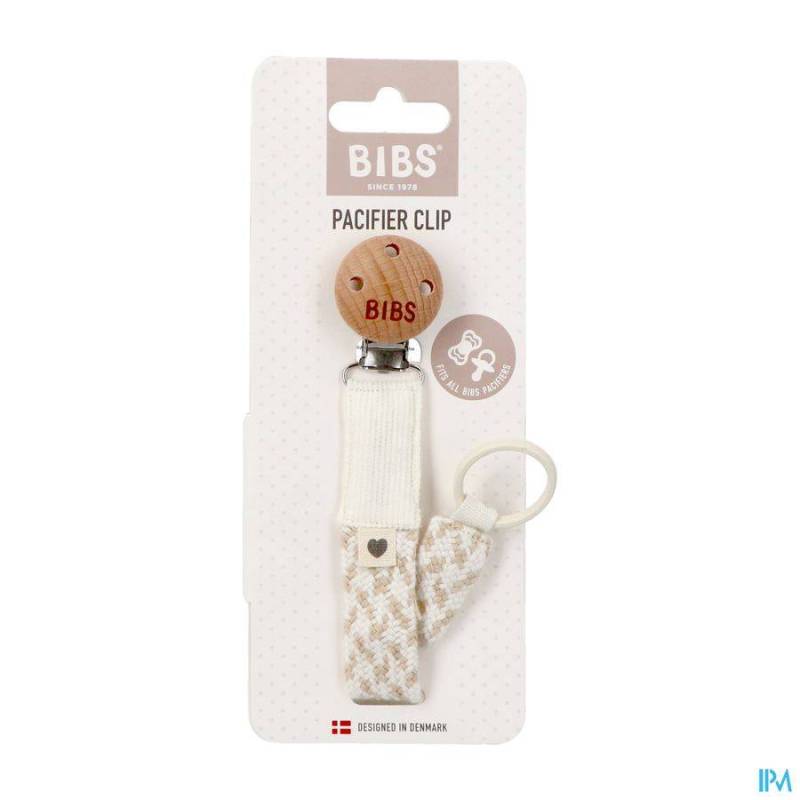 BIBS ATTACHE SUCETTE BRAIDED IVORY&VANILLA