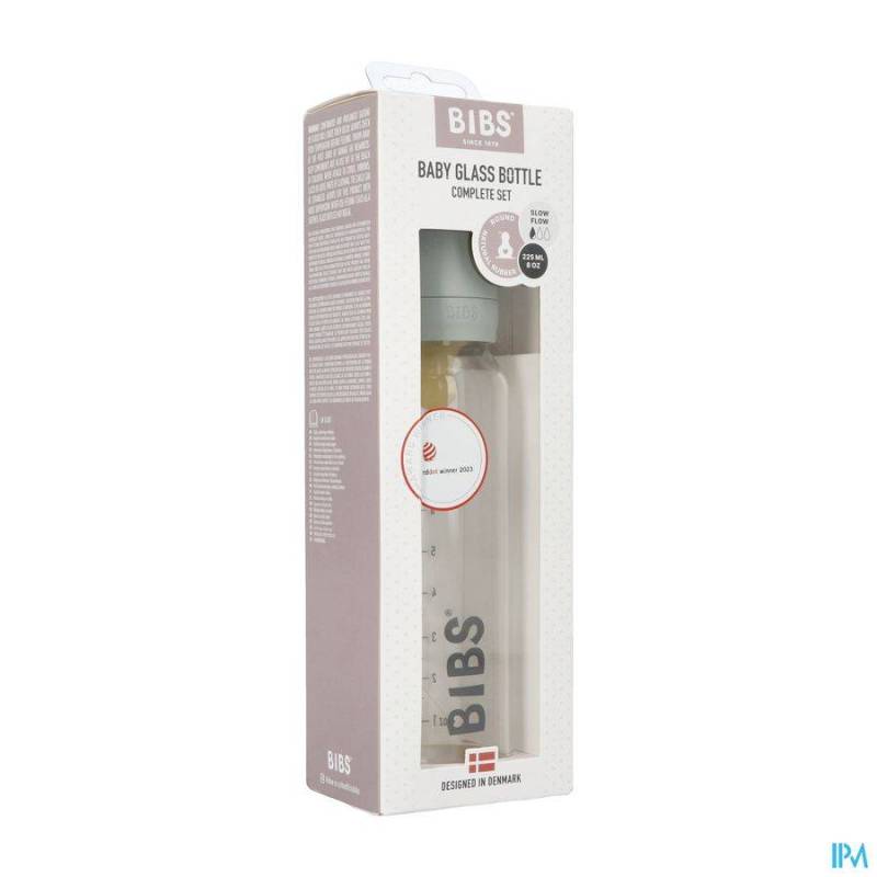 BIBS BIBERON VERRE 225ML SET COMPLET SAGE