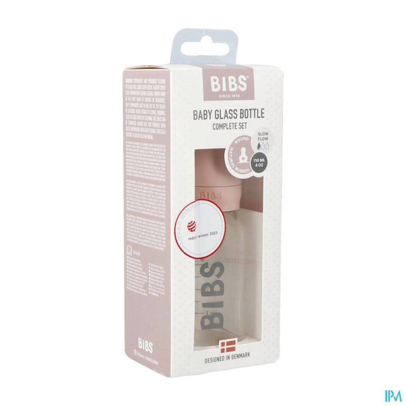 BIBS BIBERON VERRE 110ML SET COMPLET BLUSH