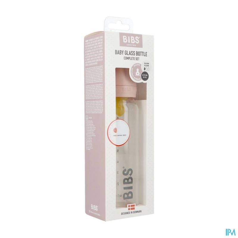 BIBS BIBERON VERRE 225ML SET COMPLET BLUSH