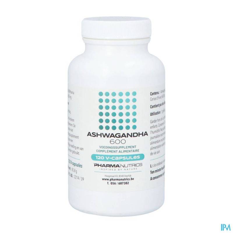 ASHWAGANDHA 600 PHARMANUTRICS V-CAPS 120