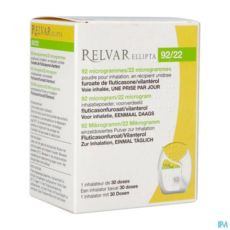 RELVAR ELLIPTA 92/22MCG PDR INHAL 1X30DOSE PIP