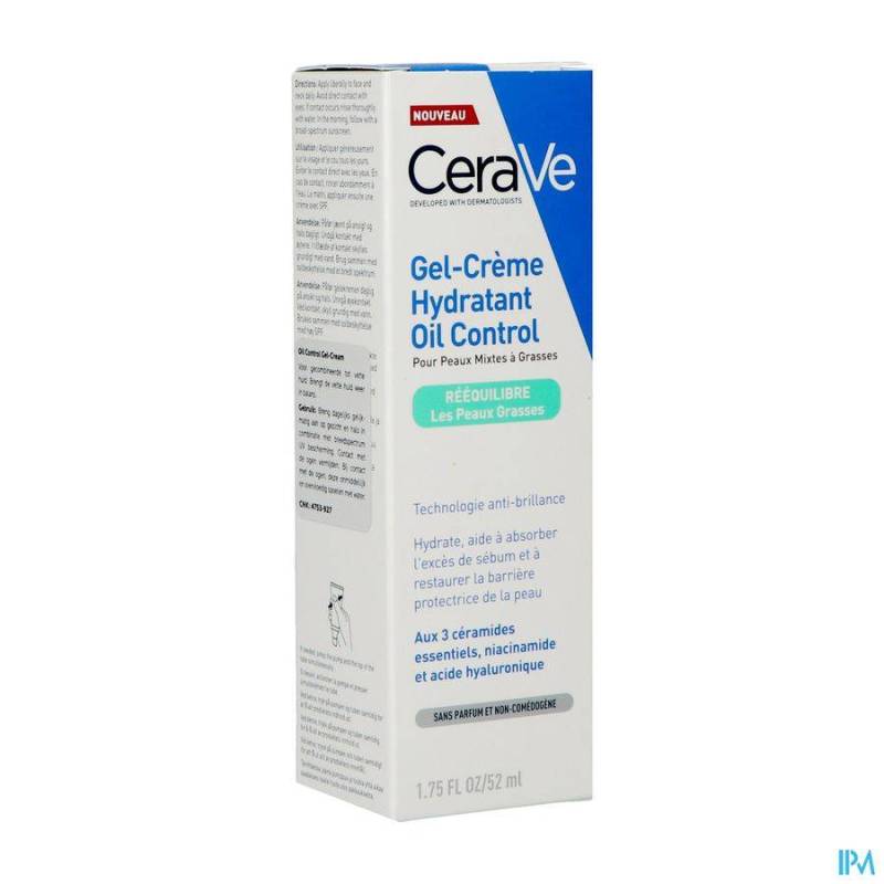 CERAVE GEL-CREME HYDRATANT OIL CONTROL TUBE 52ML