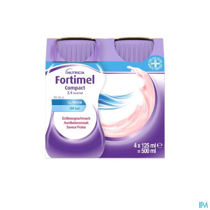 FORTIMEL COMPACT 2.4KCAL AARDBEI 4X125ML