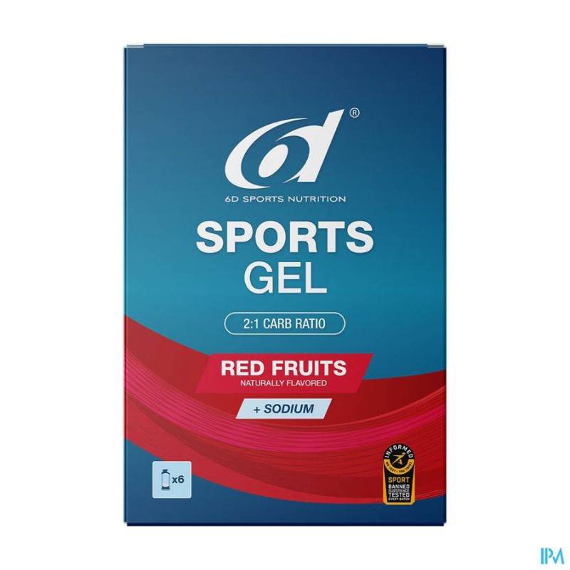 6D SPORTS GEL RED FRUITS 6X45ML