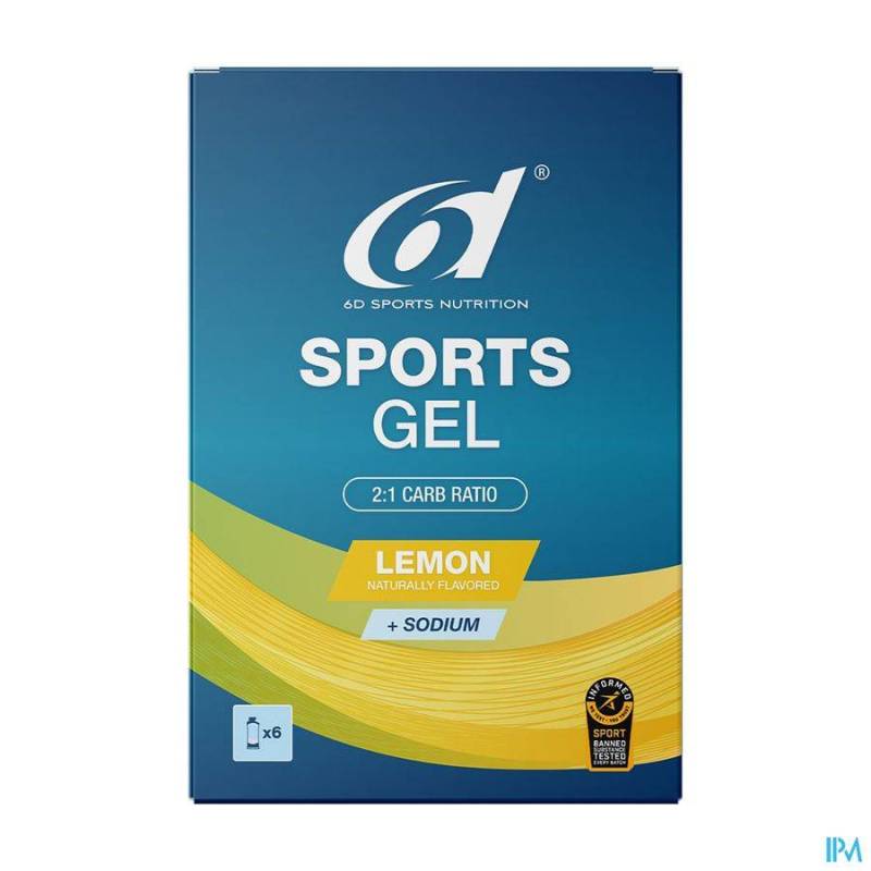 6D SPORTS GEL LEMON 6X45ML