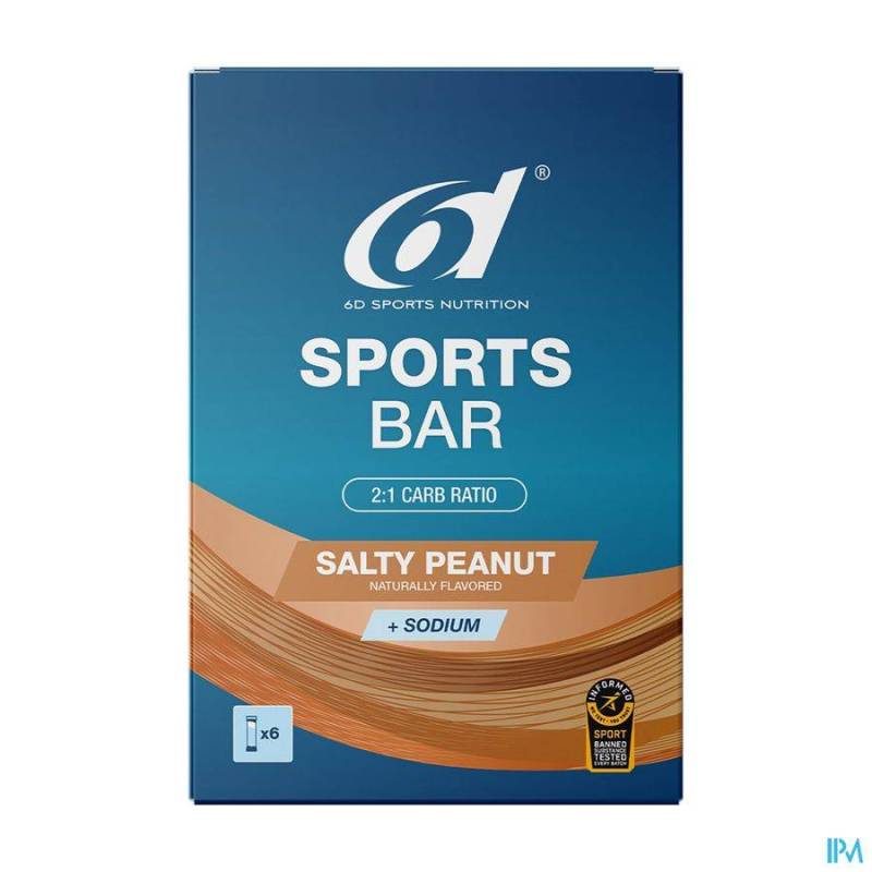 6D SPORTS BAR SALTY PEANUT  SODIUM 6X46G