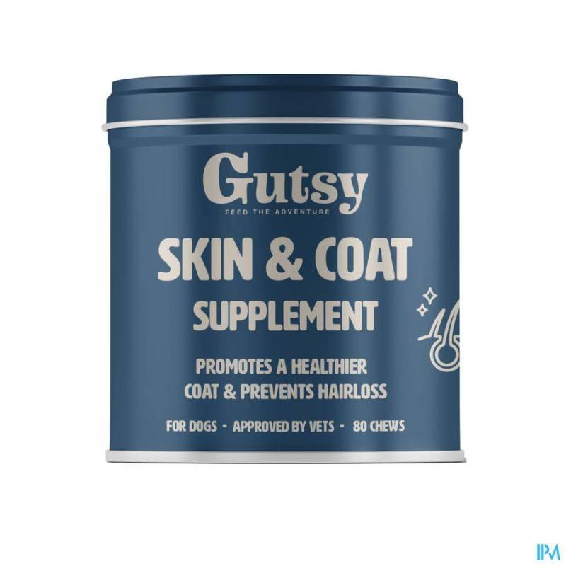 GUTSY SKIN & COAT SUPPLEMENT CHEWS 80