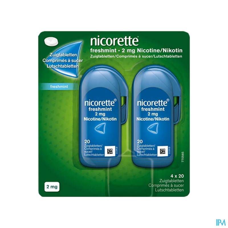 NICORETTE FRESHMINT 2MG COMP A SUCER 80 NF