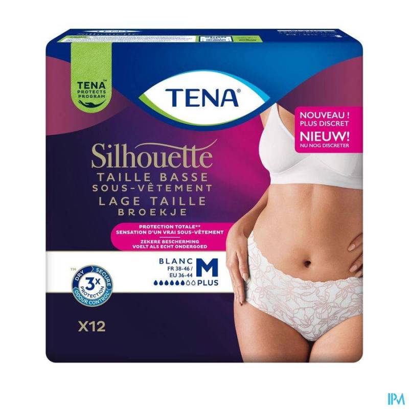 TENA SILHOUETTE PLUS BLANC TAILLE BASSE M12 780103