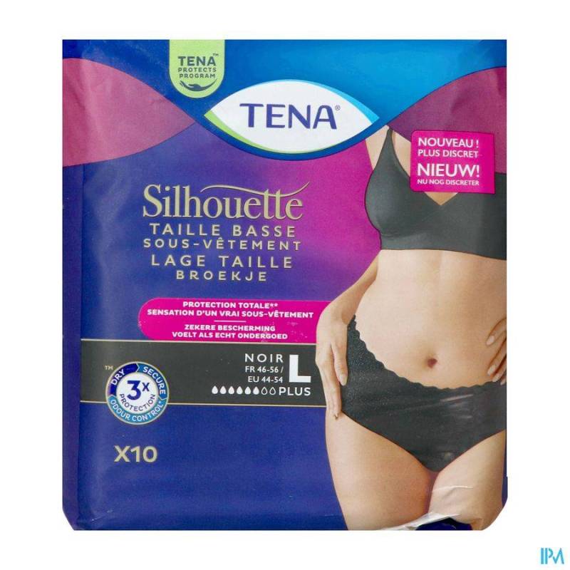 TENA SILHOUETTE PLUS NOIR LAGE TAILLE L 10 780223